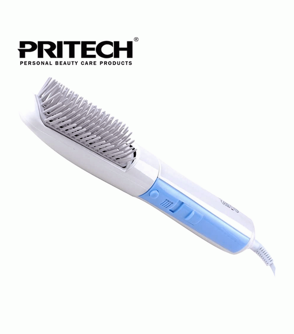 Pritech Blow Brush Styler HS-594 Electric Hot Comb for Hair Styling