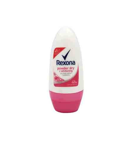 Rexona Powder Dry Whitening Roll on Deodorant 50ml for long-lasting freshness and effective sweat protection