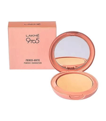 Lakme 9 to 5 Primer + Matte Powder Foundation Compact Natural Almond 9g