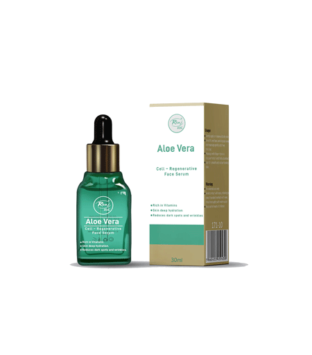 Rivaj UK Aloe Vera Cell-Regenerative Face Serum 30ml bottle with aloe vera extract for skin rejuvenation