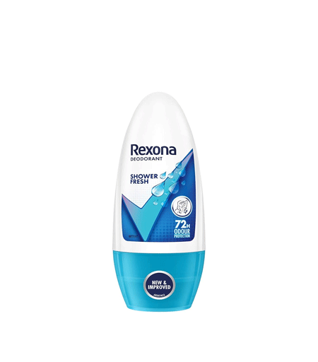 Rexona Shower Fresh 72H Underarm Roll-On Deodorant for long-lasting freshness