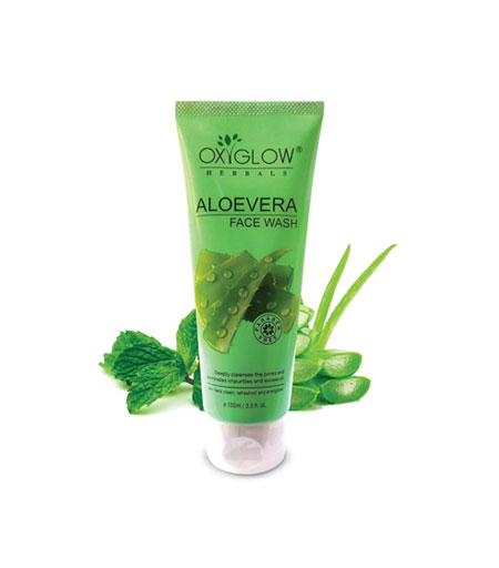 Oxyglow Herbals Aloe Vera Face Wash 100ml - Natural Aloe Vera Cleanser for Gentle Skin Care