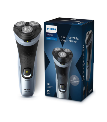 Philips Wet and Dry Cordless Electric Shaver X3063/03 with SkinProtect Technology and 4D Floating Heads - Watsans.lk
