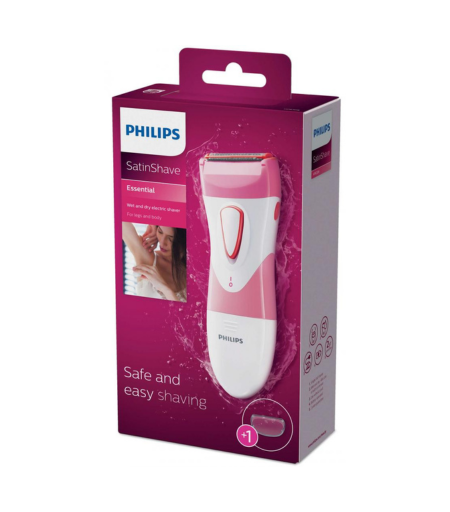 Philips Wet and Dry Wirefree Electric Lady Shaver HP6306/00 with Hypoallergenic Foil and Cordless Use - Watsans.lk