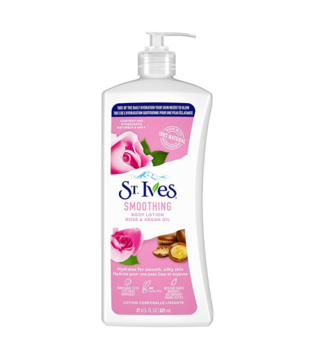 St.Ives Smoothing Rose & Argan Oil Body Lotion 621ml – Hydrating Floral Lotion Sri Lanka