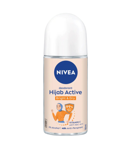 Nivea Hijab Active Bright & Dry 48H Anti-Perspirant Deodorant Roll On 50ml