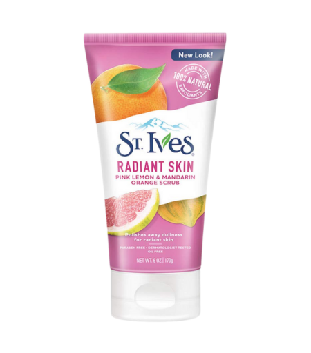 St. Ives Radiant Skin Pink Lemon and Mandarin Orange Scrub 170g - Brightening Facial Exfoliator
