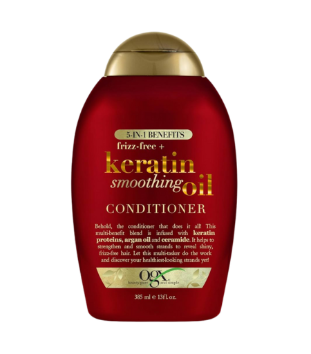 OGX Frizz Free Keratin Smoothing Oil Conditioner 385ml – Anti-Frizz Hair Conditioner in Sri Lanka