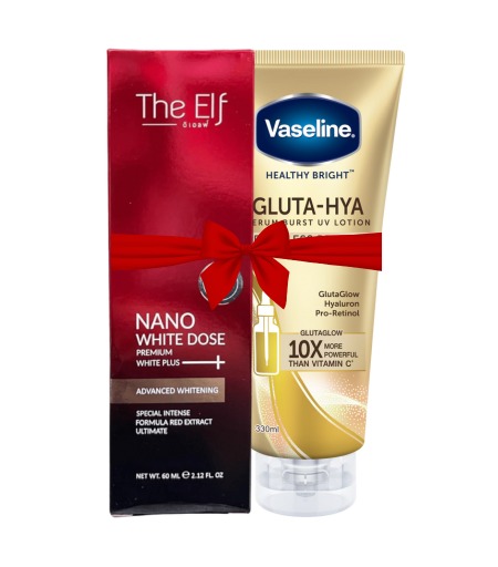 Vaseline Flawless Bright Lotion and Elf Nano White Dose Serum for glowing skin