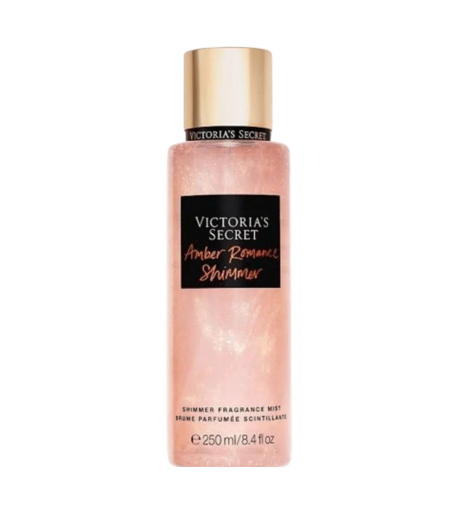 Victoria's Secret Amber Romance Shimmer Fragrance Body Mist 250ml bottle with amber and floral notes
