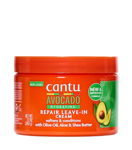 Cantu Avocado Hydrating Repair Leave-In Cream 340g – Moisturizing Leave-In Conditioner for Curly Hair