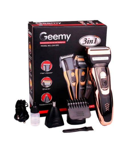 Geemy 3 in 1 Rechargeable Shaver and Trimmer Set GM-595