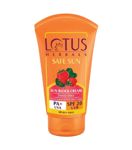 Lotus Herbals Safe Sun Sunscreen Cream SPF 20 PA+ Breezy Berry 50g