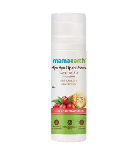Mamaearth Bye Bye Open Pores Face Cream Face Moisturizer For Pore Tightening with Rosehip & Niacinamide 30g