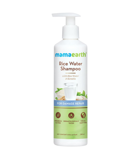 Mamaearth Rice Water Shampoo with Rice Water & Keratin For Damaged, Dry and Frizzy Hair 250ml
