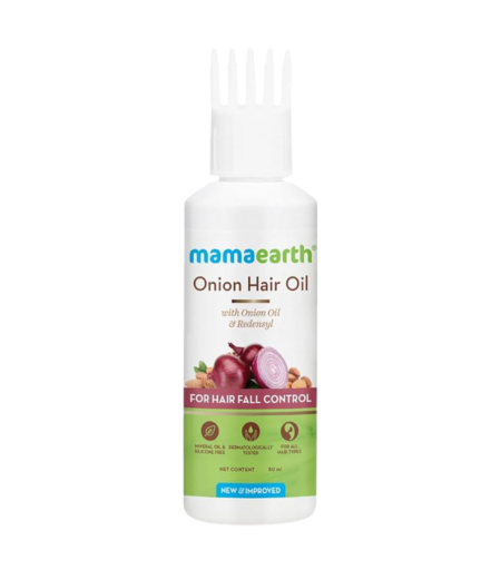 Mamaearth Onion Hair Oil for Hair Regrowth and Hair Fall Control with Redensyl 100ml