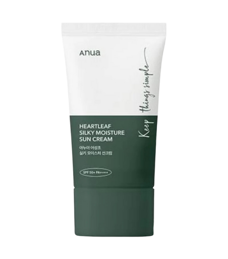 Anua Heartleaf Silky Moisture Sun Cream SPF 50+ 50ml – Best Korean Sunscreen in Sri Lanka