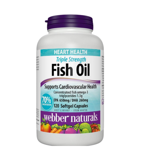 Webber Naturals Omega -3 Fish Oil 1000mg 120 Softgels