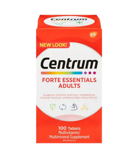 Centrum Forte Essentials Adults Multivitamin 100 Tablets