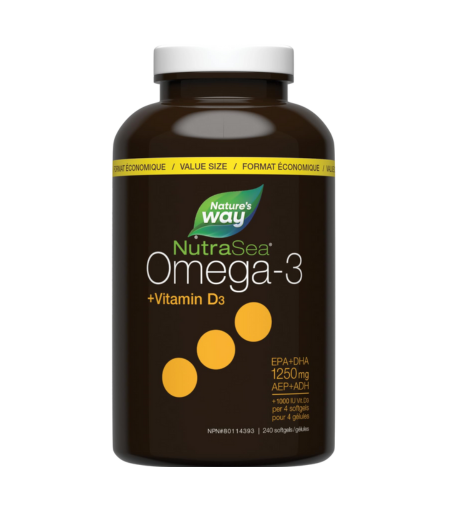 Nature's Way NutraSea Omega 3 + Vitamin D Softgels Supplement 150