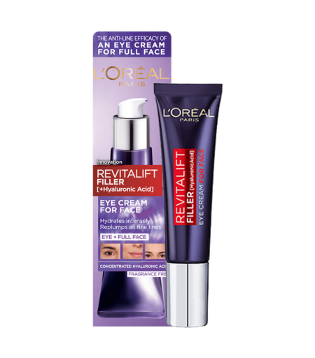 Loreal Revitalift Filler Eye Cream for Face with Hyaluronic Acid 30ml