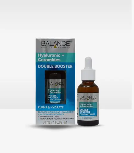 Balance Active Formula Hyaluronic + Ceramides Double Booster Serum 30ml – Hydrating Face Serum