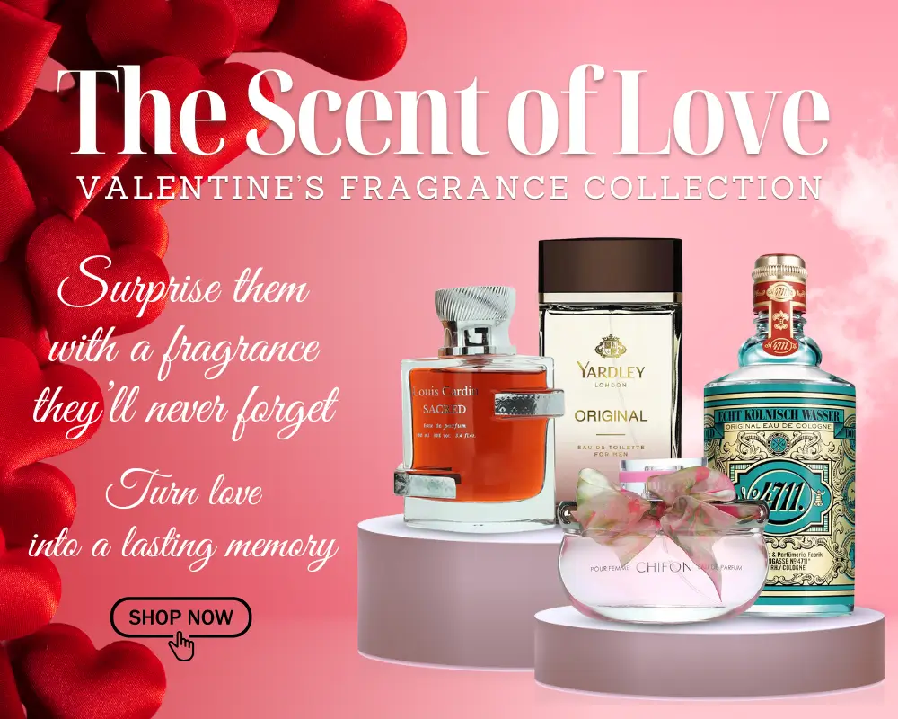Valentine’s Day fragrance gift collection at Watsans.lk featuring luxury perfumes for men and women