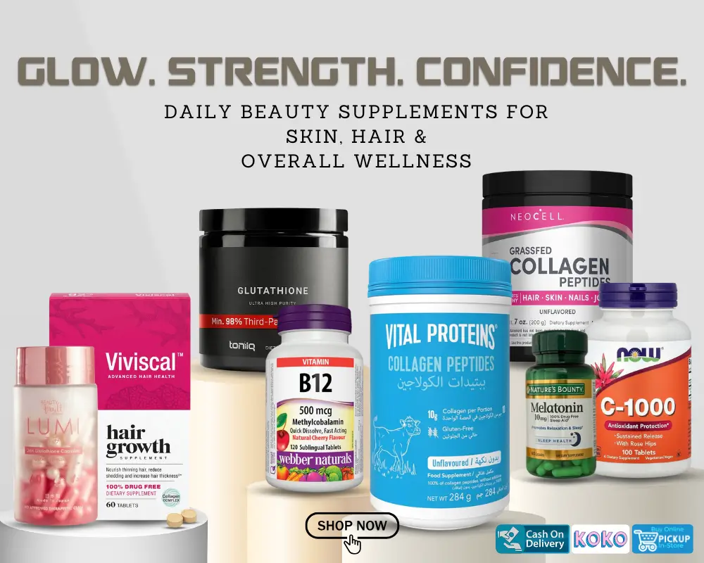 Daily beauty supplements for skin, hair and overall wellness in Sri Lanka – collagen, glutathione, vitamins and hair growth supplements available at Watsans.lk