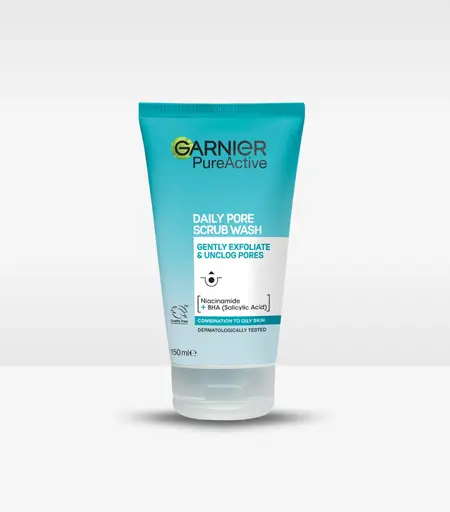 Garnier Pure Active Daily Pore Scrub Wash 150ml – Face Wash for Oily & Acne-Prone Skin in Sri Lanka