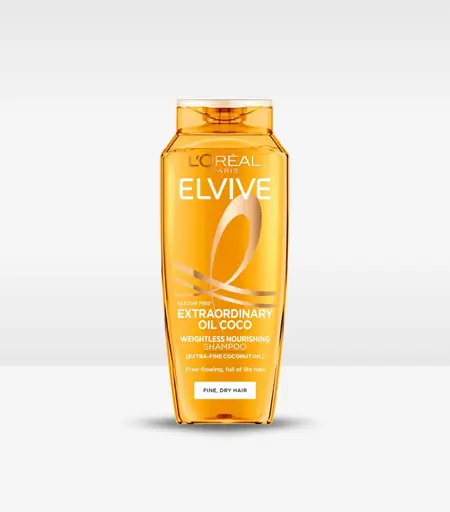 L’Oréal Elvive Extraordinary Oil Coco Shampoo 400ml Bottle Front View