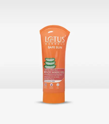 Lotus Herbals Safe Sun DeTAN Face Wash Gel 100g – Herbal Anti-Tan Face Cleanser Sri Lanka