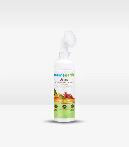 Mamaearth Ubtan Foaming Face wash with Turmeric & Saffron for Tan Removal 150ml