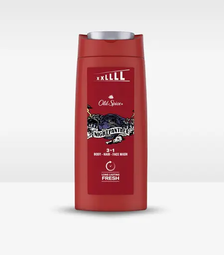 Old Spice Night Panther 3in1 Body Hair and Face Wash 675ml - Long Lasting Fresh