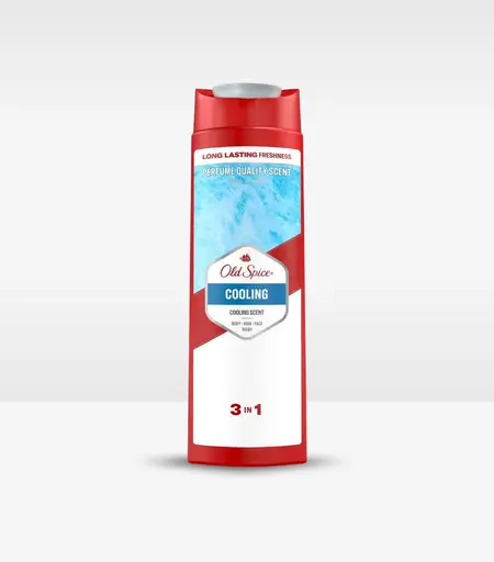 Old Spice Cooling 2 in 1 Shower Gel and Shampoo 400ml bottle for refreshing body and hair wash