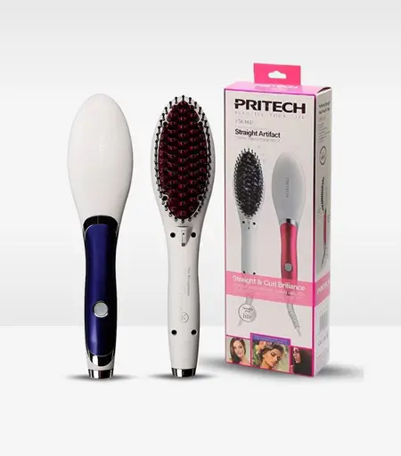 Pritech Hair Straightener Brush TA-1631 for quick and smooth hair straightening
