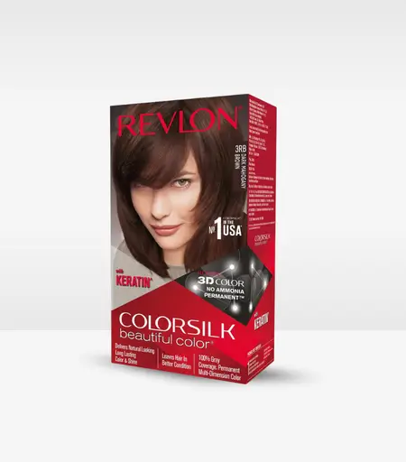 Revlon Colorsilk 3RB Dark Mahogany Brown Hair Color Box
