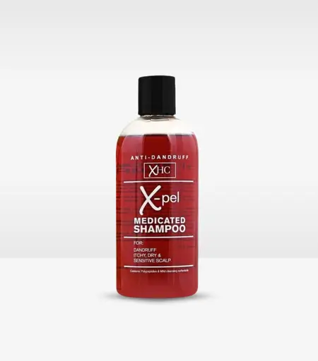 XHC X-Pel Medicated Shampoo 300ml bottle for itchy and dry scalp