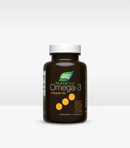 Nature's Way NutraSea+D Omega-3 Liquid Gels, Fresh Mint 60 Softgels
