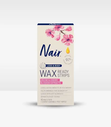 Nair Legs & Body Hair Remover Wax Ready- Strips 40 Pcs
