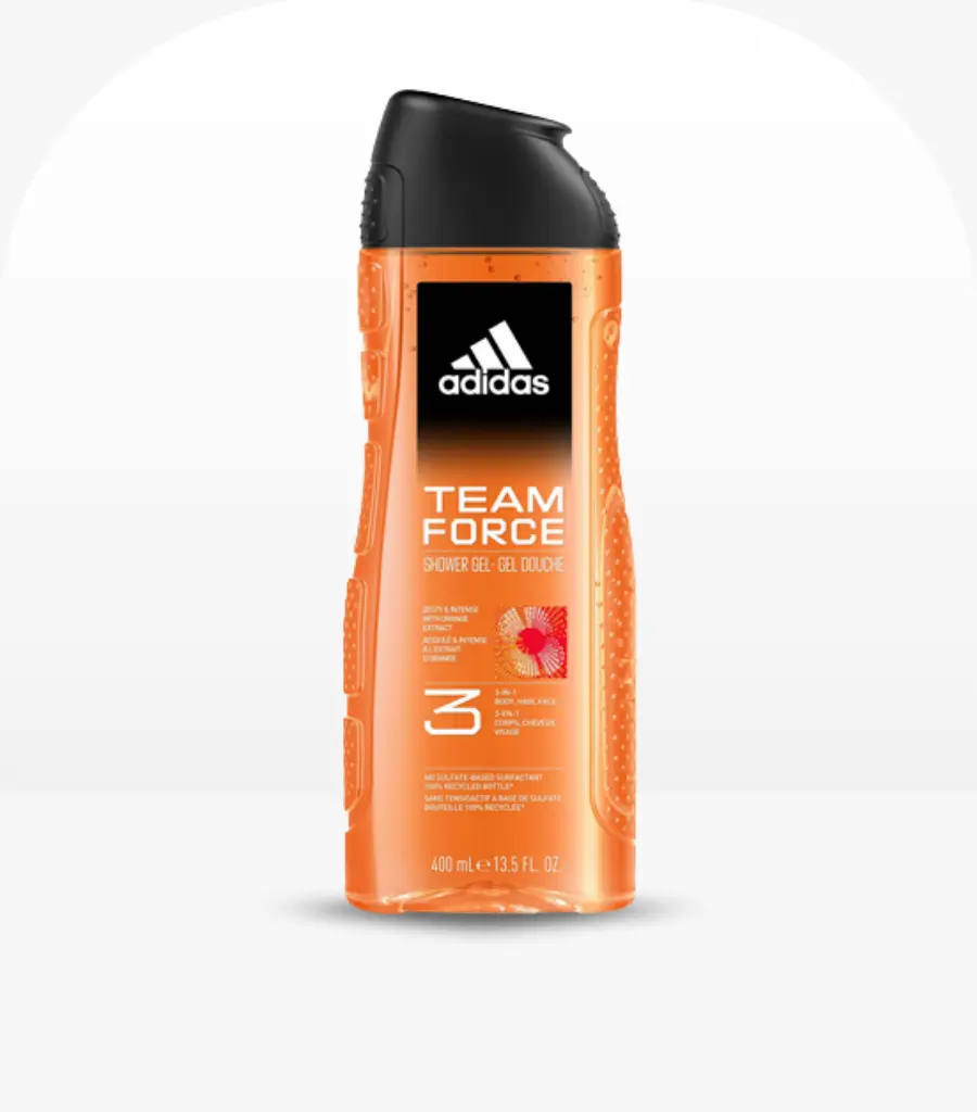 Adidas Team Force Shower Gel 400ml – 3-in-1 Body, Hair & Face Wash for Men