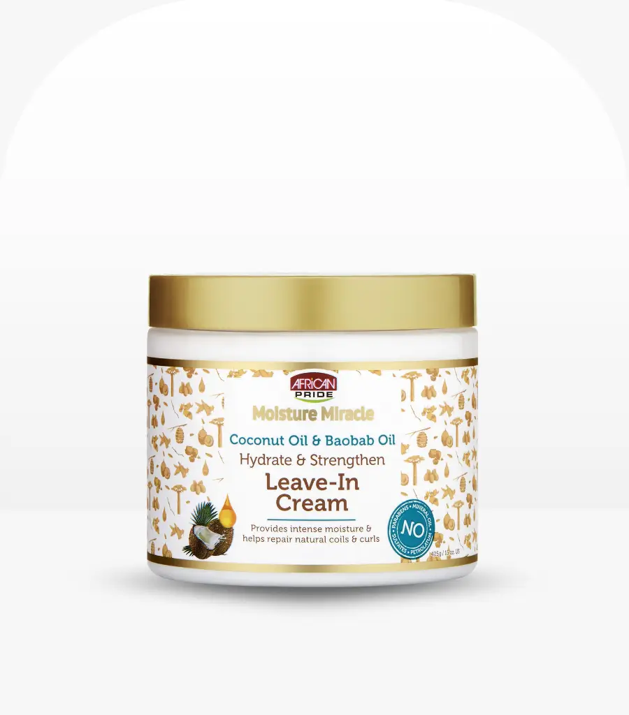 African Pride Moisture Miracle Coconut Oil and Baobab Oil Leave-In Cream 425g