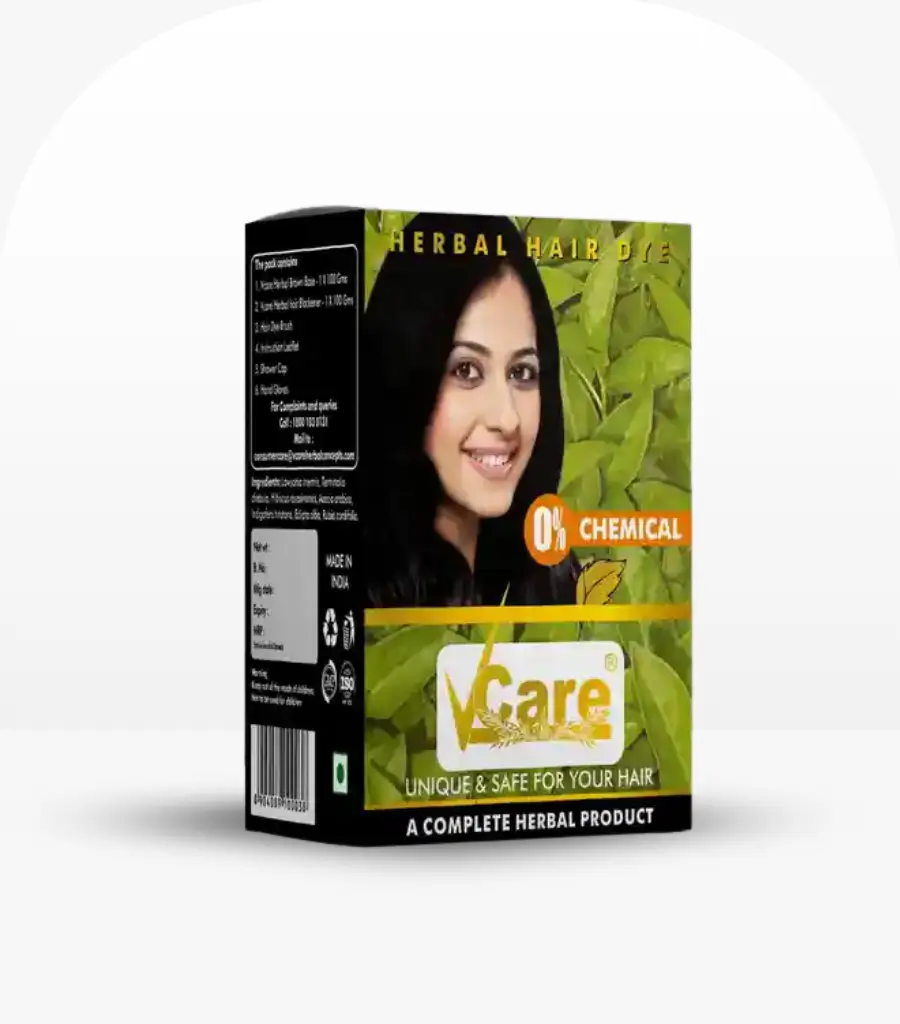 Vcare Natural Herbal Hair Dye Powder for Men and Women 200g – Herbal Hair Color Solution