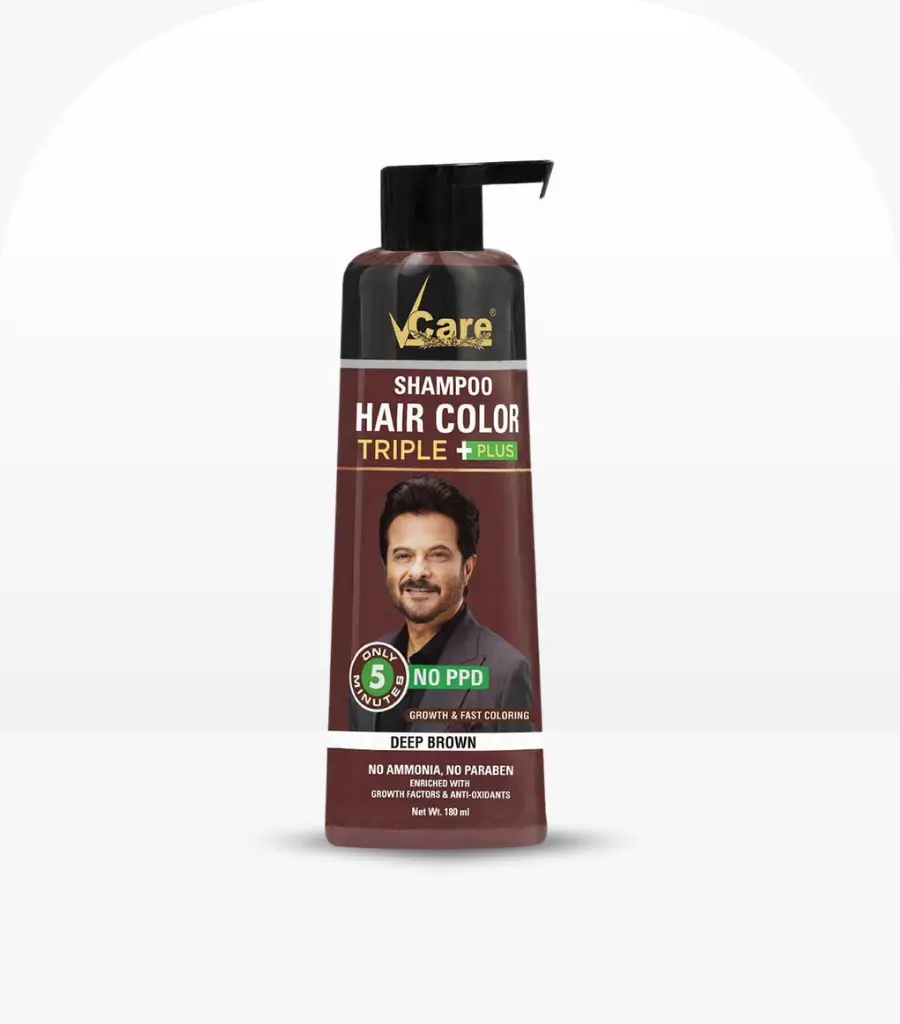 VCARE Hair Color Triple Plus Deep Brown 180ml – Natural Grey Coverage
