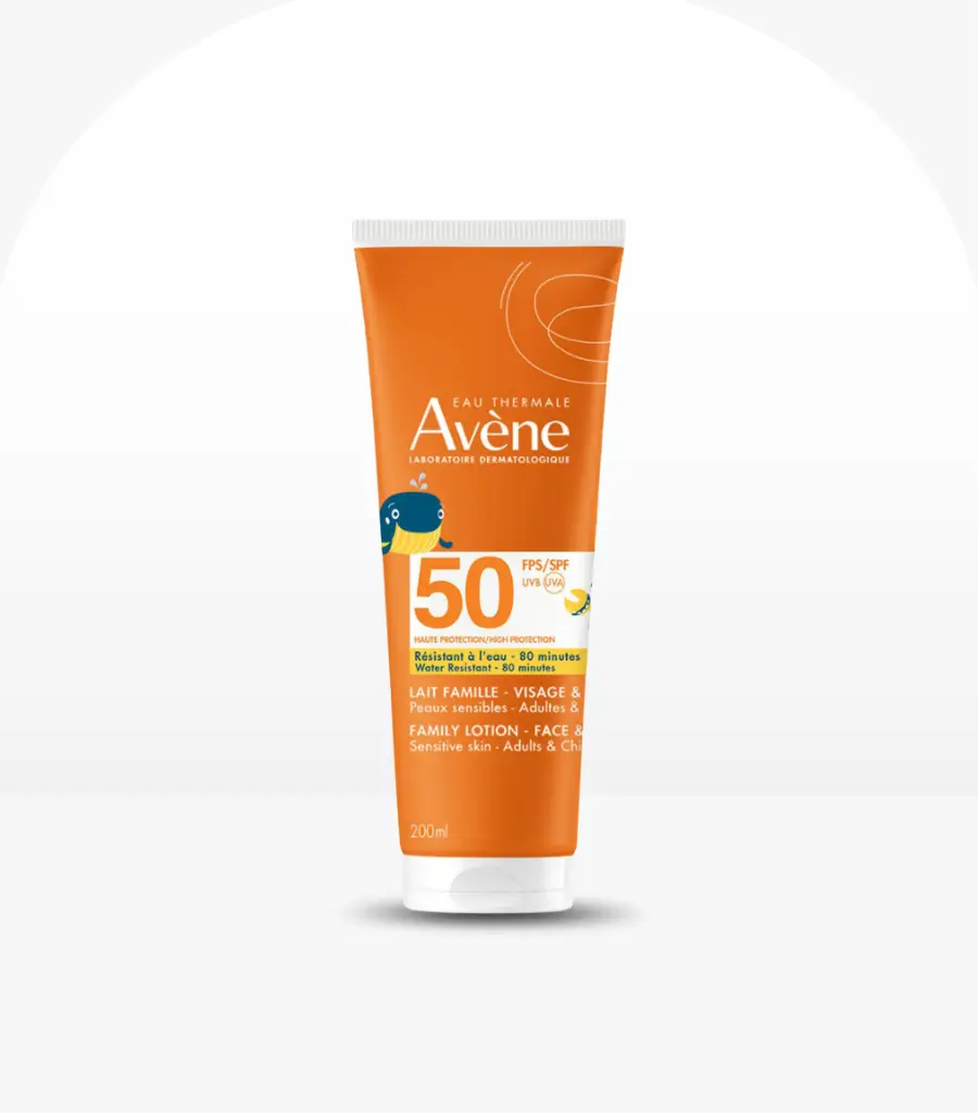 Eau Thermale Avène High Sun Protection Family Lotion SPF 50 200ml pack shot image