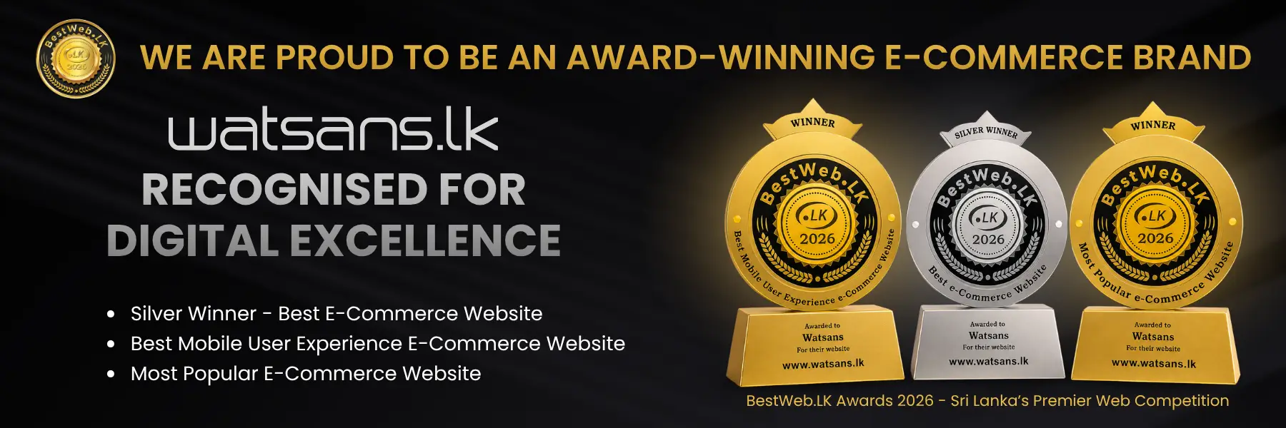 Watsans.lk wins three BestWeb.LK Awards 2026 for e-commerce excellence