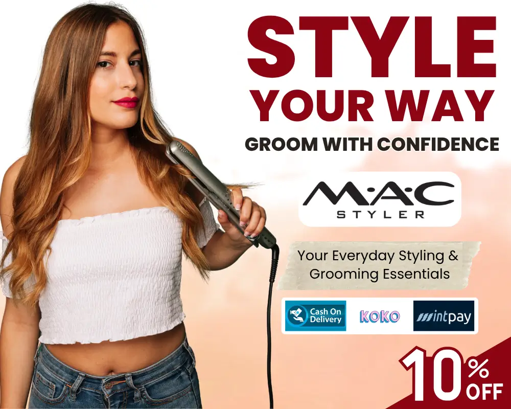 MAC Styler hair styling tools and men's grooming essentials mobile banner for Watsans.lk Sri Lanka