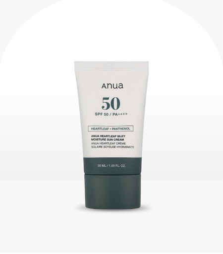 Anua Heartleaf Silky Moisture Sun Cream SPF 50+ 50ml – Best Korean Sunscreen in Sri Lanka